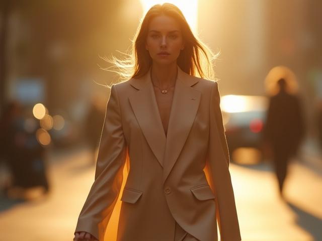 Editorial fashion shoot highlighting elegant attire in an urban setting.